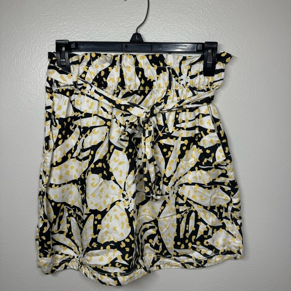 NICOLE MILLER Skirt Tie Belt Pockets Black Yellow Women’s Size Small - Picture 1 of 4